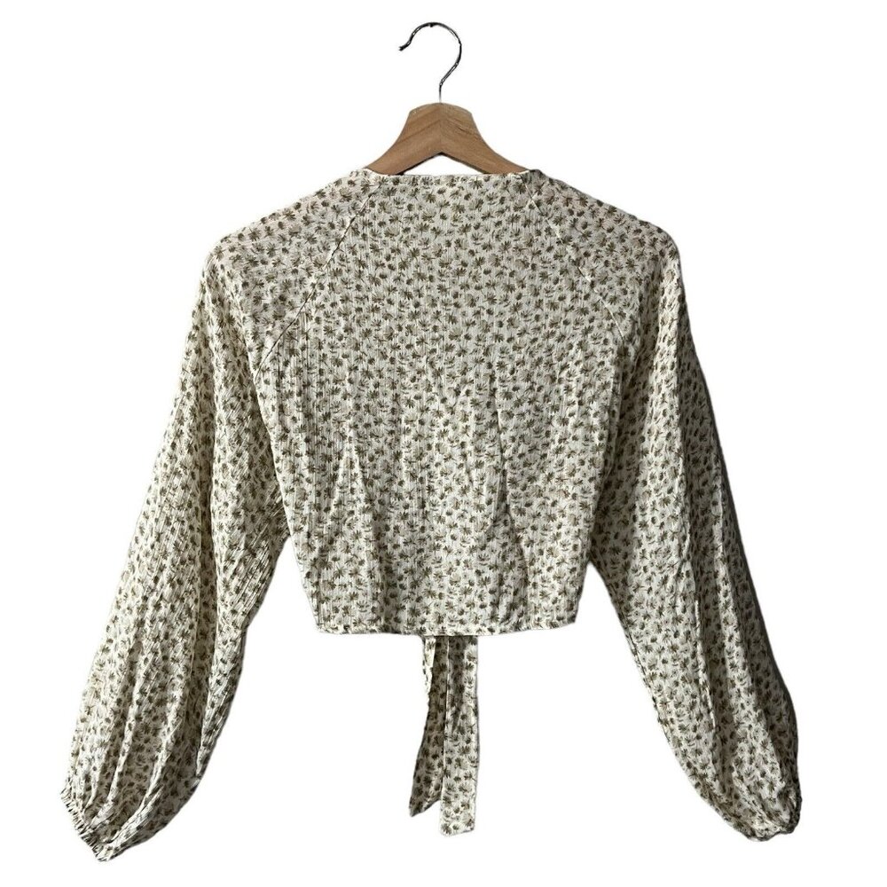 Lazy Sundays Crop Top Size Small Wrap Front Tie W… - image 3